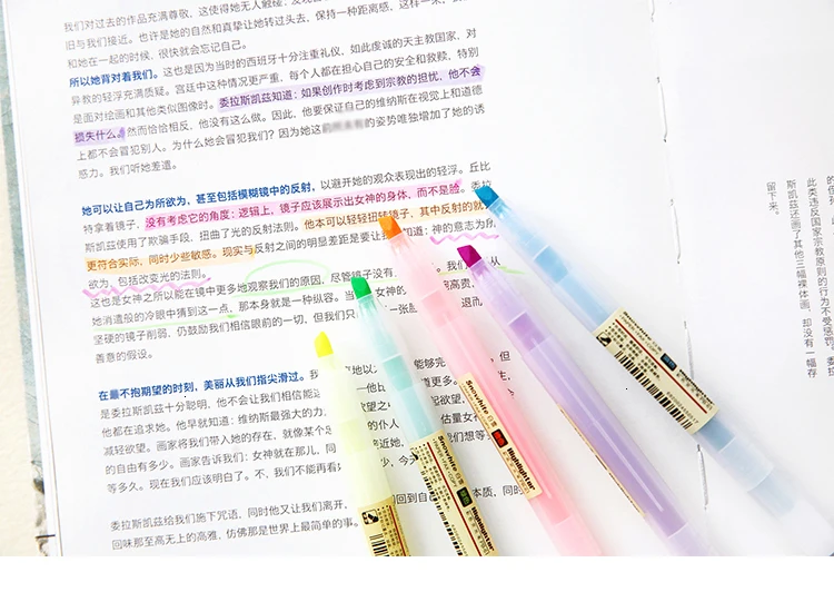 JIANWU 10pcs/set soft pastel ended highlighter pen Fluorescent pen kawaii Mild liner DIY School supplies Office Stationery