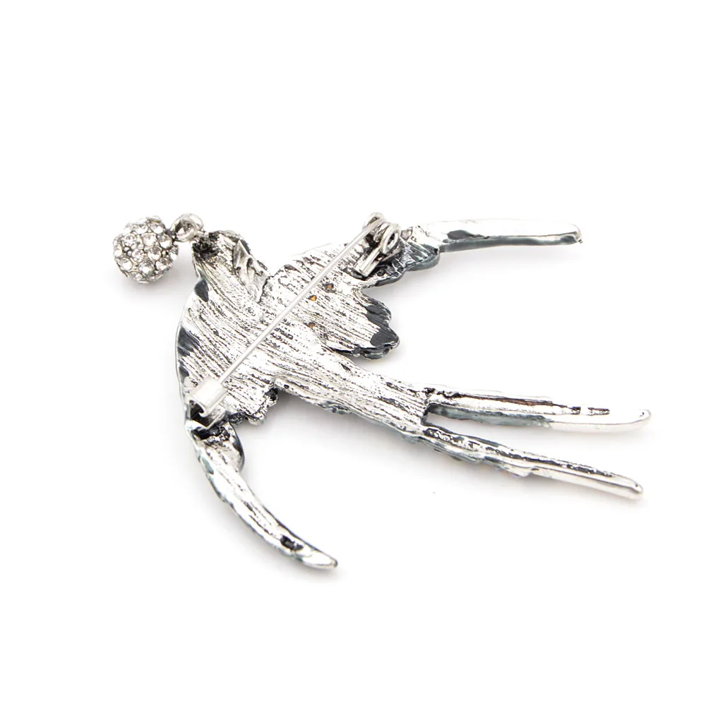

Young Tulip Creative Rhinestone Swallow Brooches for Women Vintage Corsage Pin Fashion Accessories Lady Jewelry Good Gift
