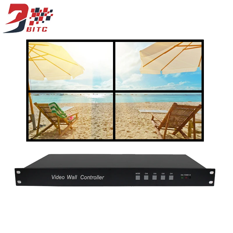 SZBITC видеонастенный процессор 2x2 1x2 2x1 1x3 1x4 ТВ Сращивание коробка HDMI видео контроллер на 180 градусов вращается с пультом дистанционного управления