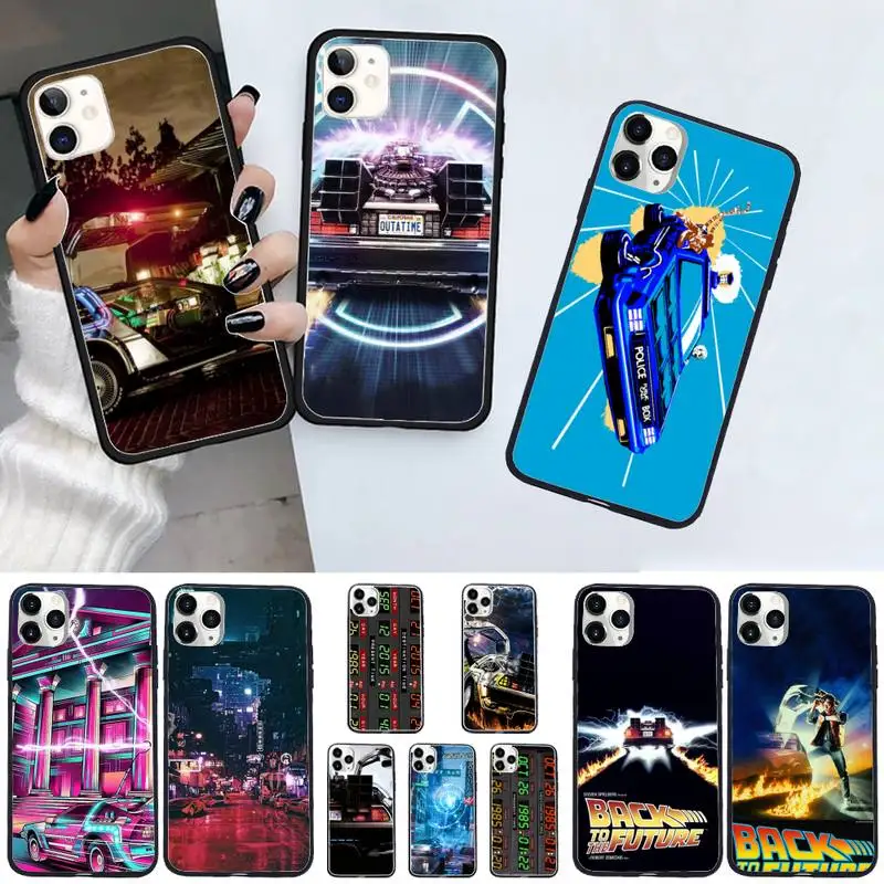 

LvheCn Back To The Future Time Machine Phone Case For iphone 12 11 13 7 8 6 s plus x xs xr pro max mini shell