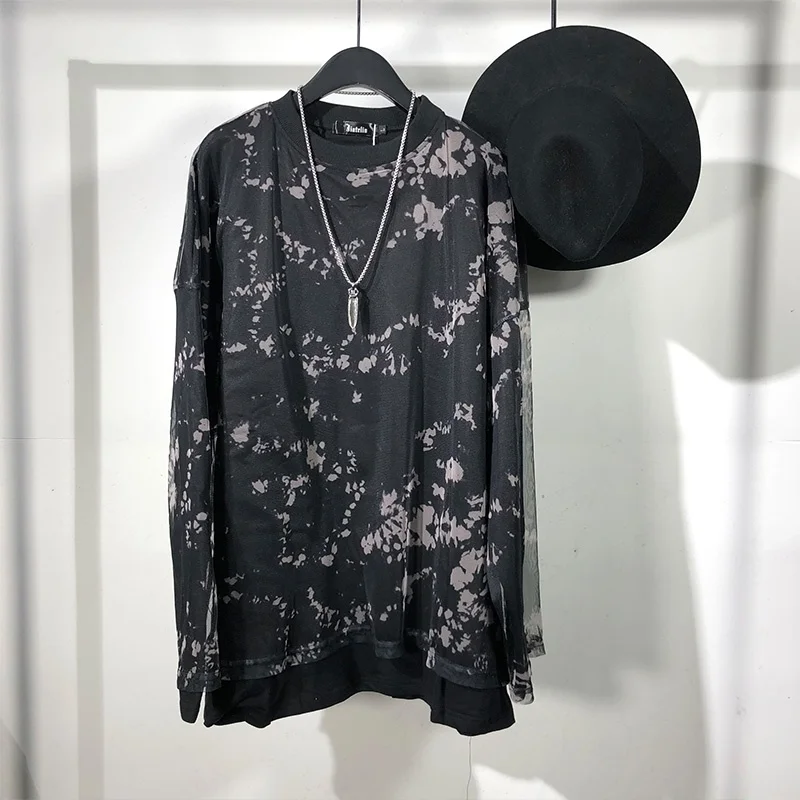 

Свитшот seak мужской оверсайз, уличная одежда в стиле хип-хоп, с высоким воротником, темная уличная одежда, свитшот, весна-осень