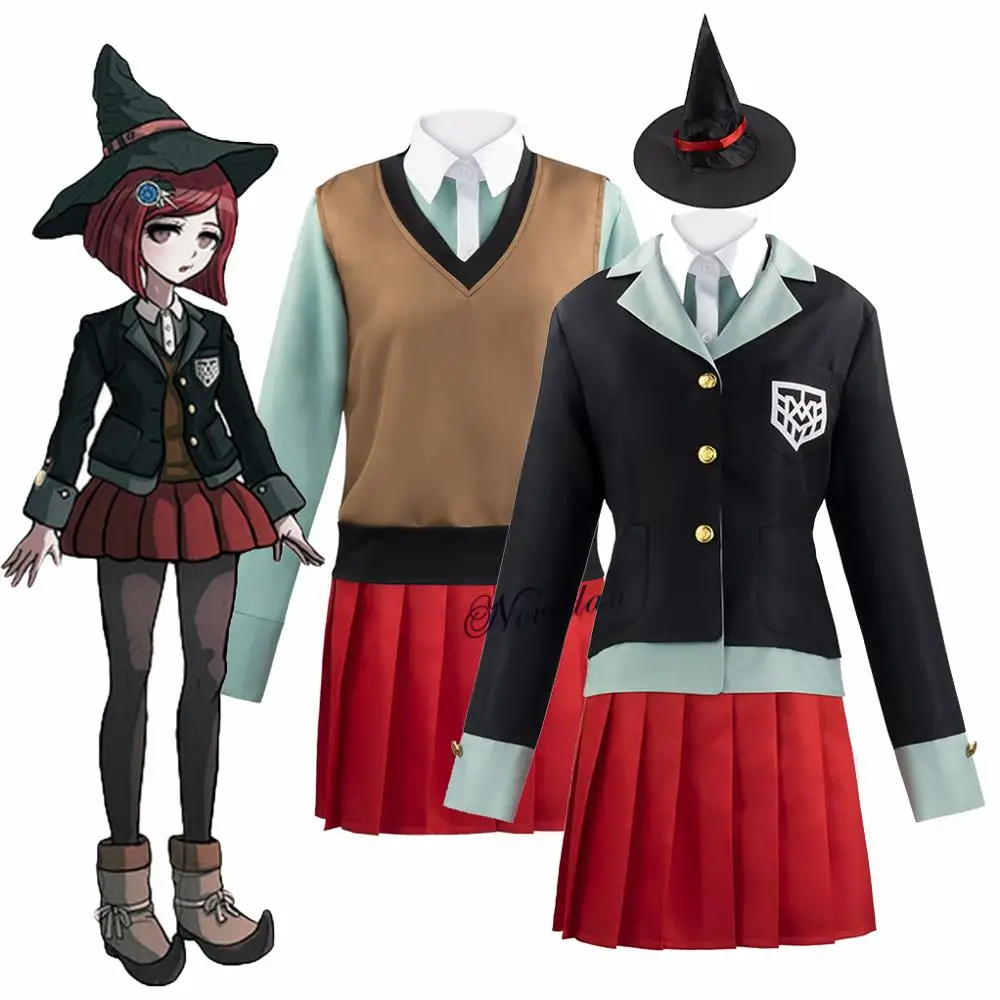 Himiko Yumeno Anime Danganronpa Cosplay Costume Halloween Party Woman Girls Japanese Shool Uniform With Magic Hat
