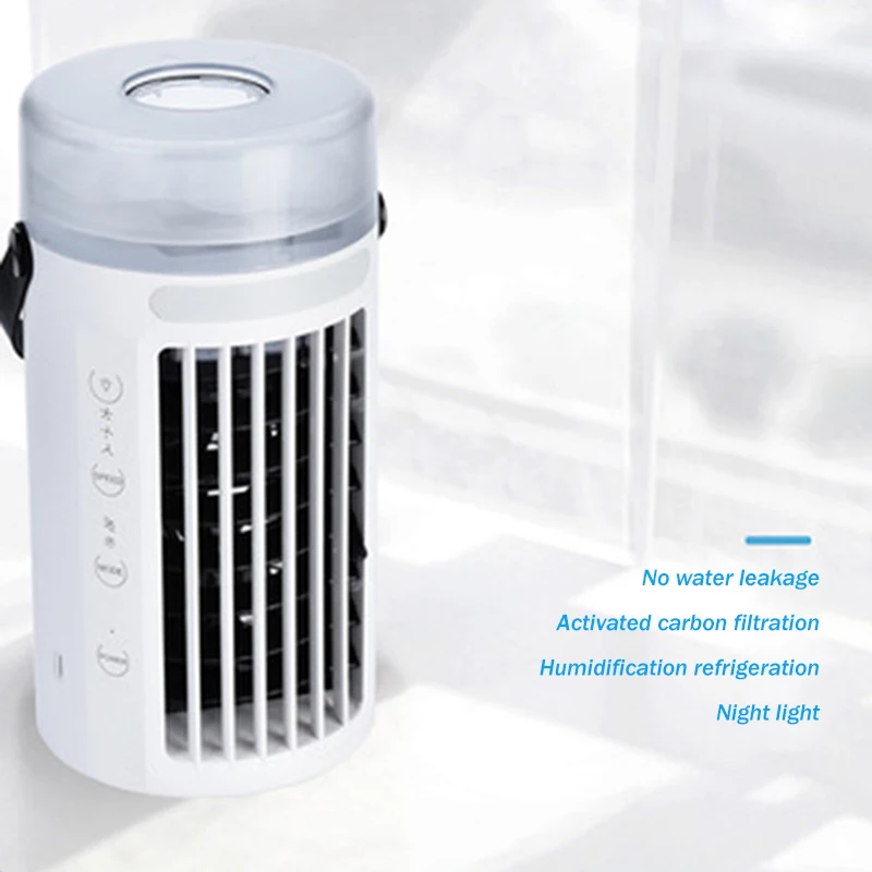 

Portable Air Cooling Fan USB Mini Air Cooler Desk Cooling Fan with 7 Color LED Light 3 Speed Air Circulation for Home Ventilato