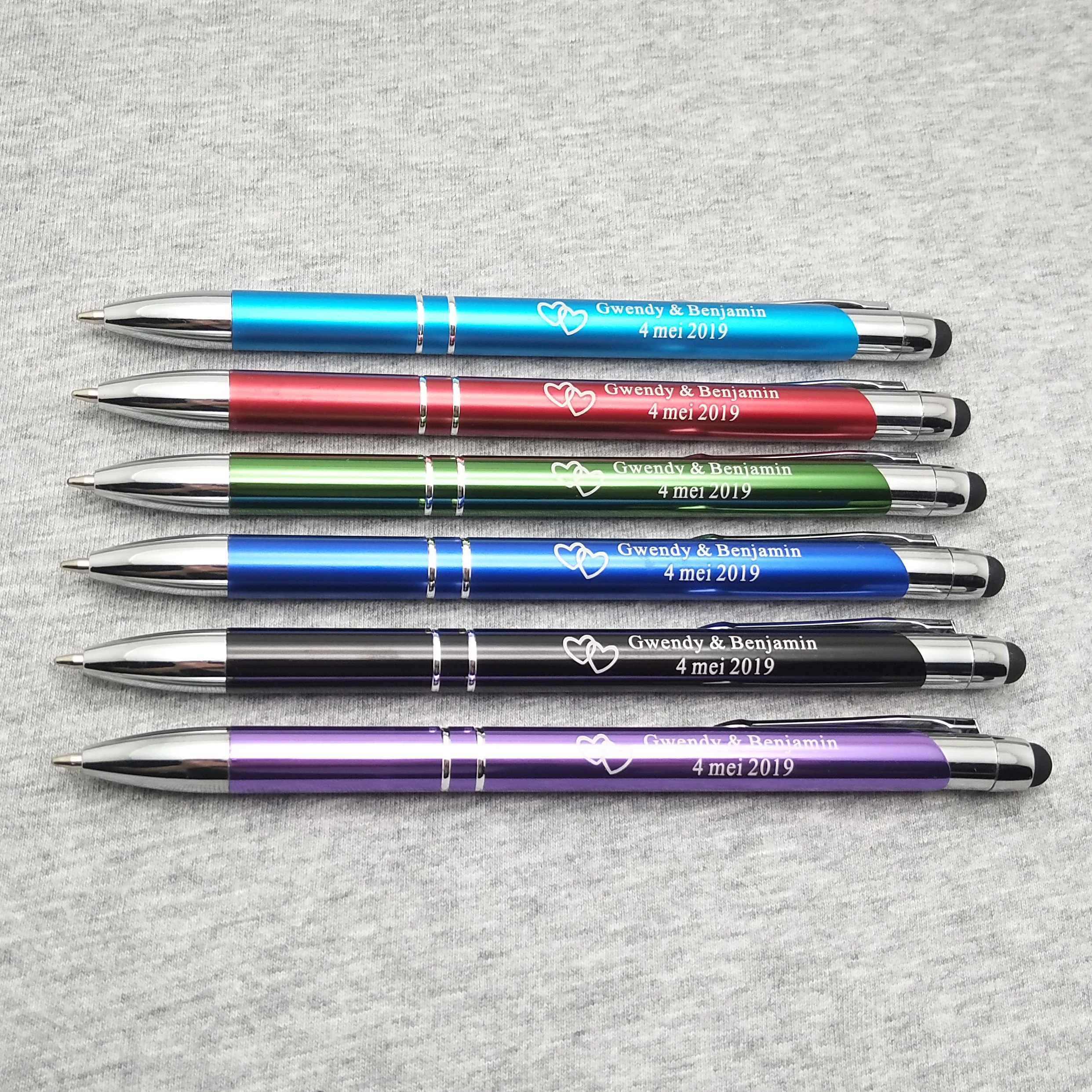 1pc smartphone screen touch pen free personalized stylus with my own name 10colors to choose best birthday gift | Канцтовары для