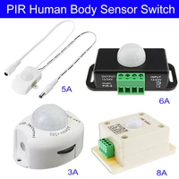 human body infrared sensor led controller dc5v 24v 3a 5a white black 6a 8a monochrome lamp with pir switch corridor parking lot