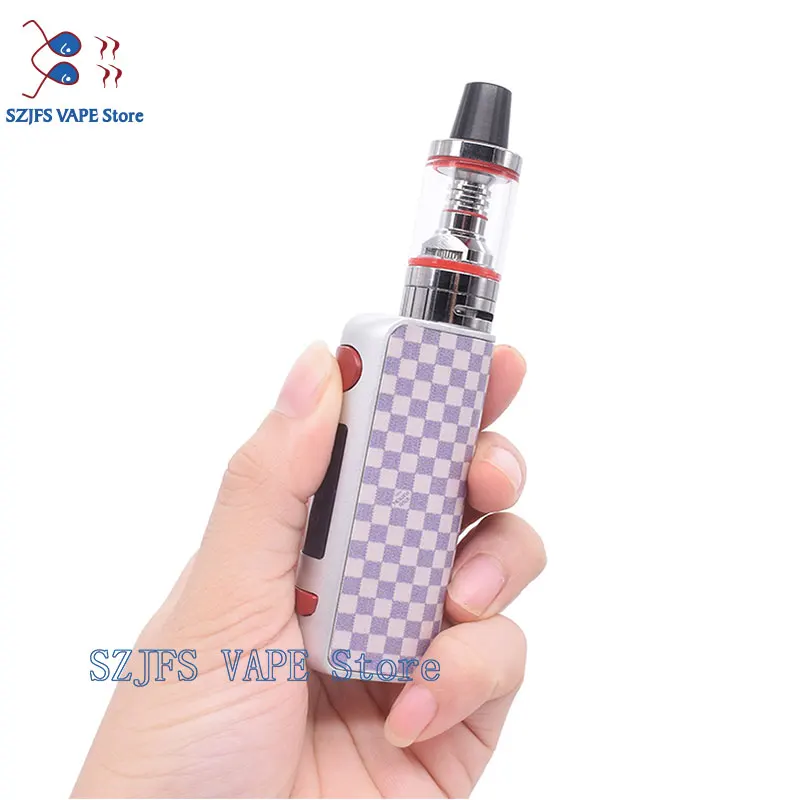 TXW 80w электронная сигарета vape box 2200mAh Встроенный аккумулятор с светодиодный огромный вапоризатор испаритель 2,5 мл электронная сигарета Vape - Цвет: Черный и голубой