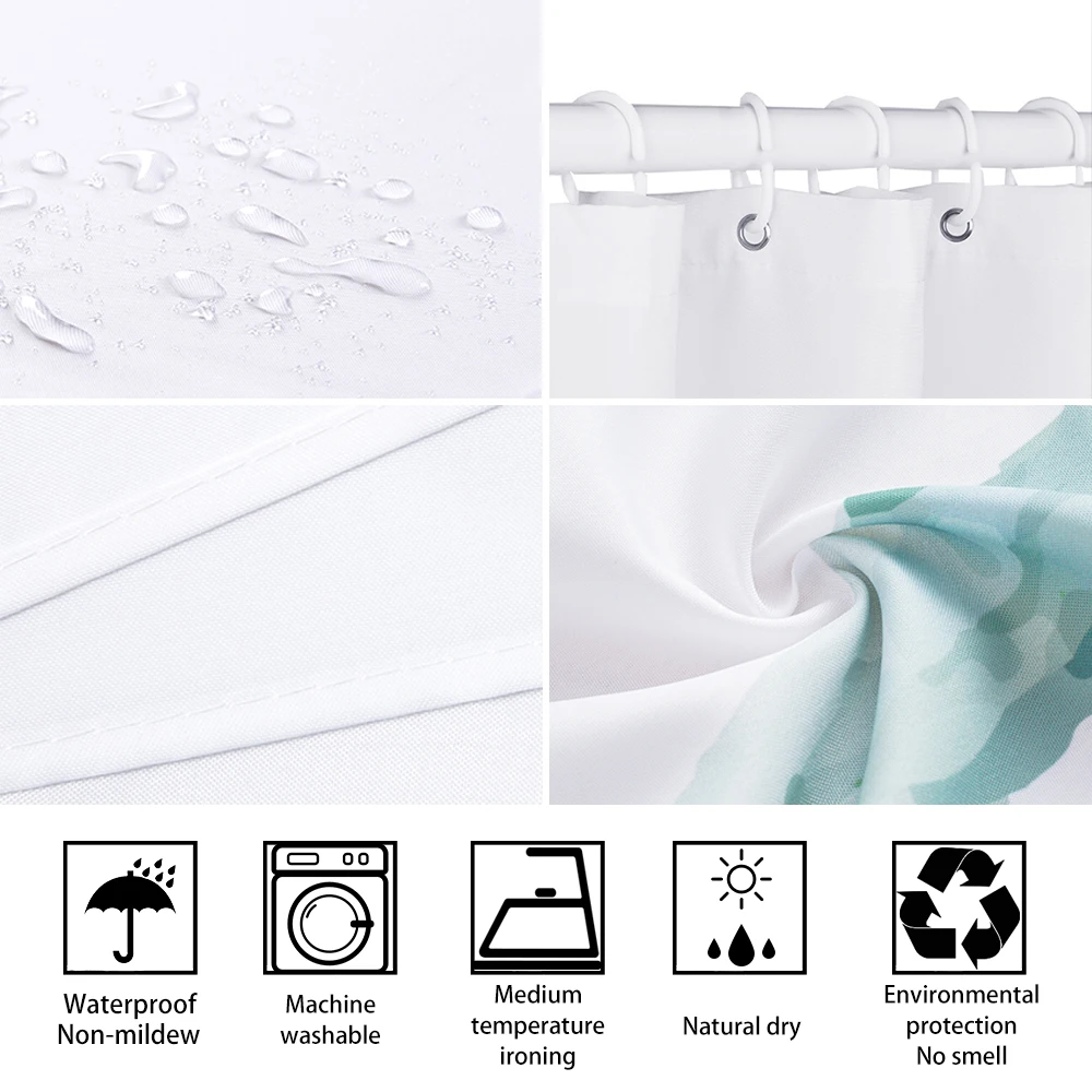 

Chinese Style Flower and Birds Tree Shower Curtains Bath Curtain Waterproof Bathroom Decor with Hooks 3d Printing Bath Curtain