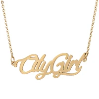 city girl name necklace personalised stainless steel women choker 18k gold plated alphabet letter pendant jewelry friends gift