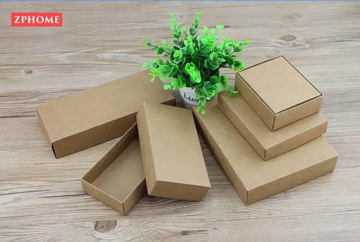 10 размеров Упаковочная черно белая крафт бумага подарочная упаковочная коробка