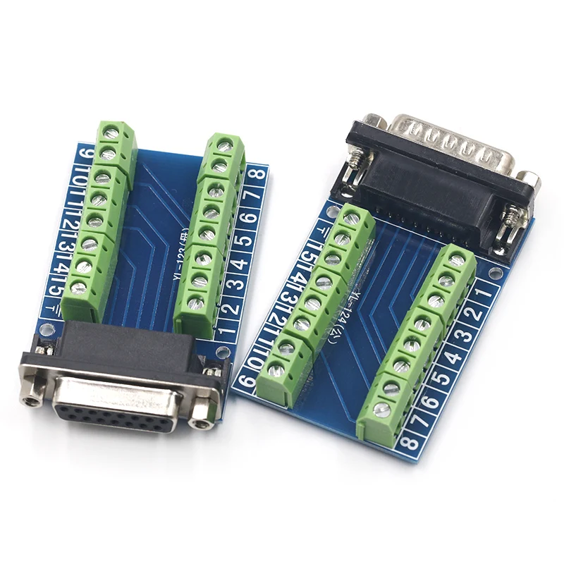 DB15 DP15 D-SUB VGA 15pin Female Male Adapter Jack Terminal PCB Board Double Row 15P Connector RS232 Serial Port Socket Plug images - 6