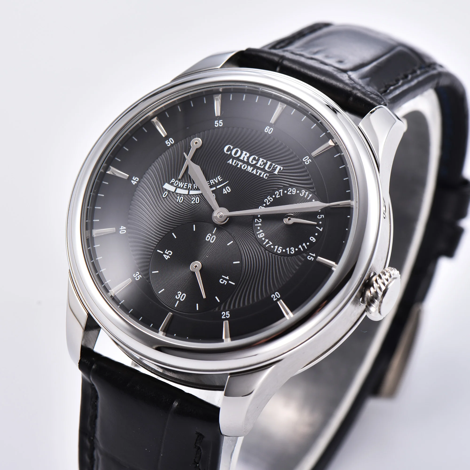 Мужские часы corgтело с резервным питанием 40 мм розово золотистый стальной чехол sea