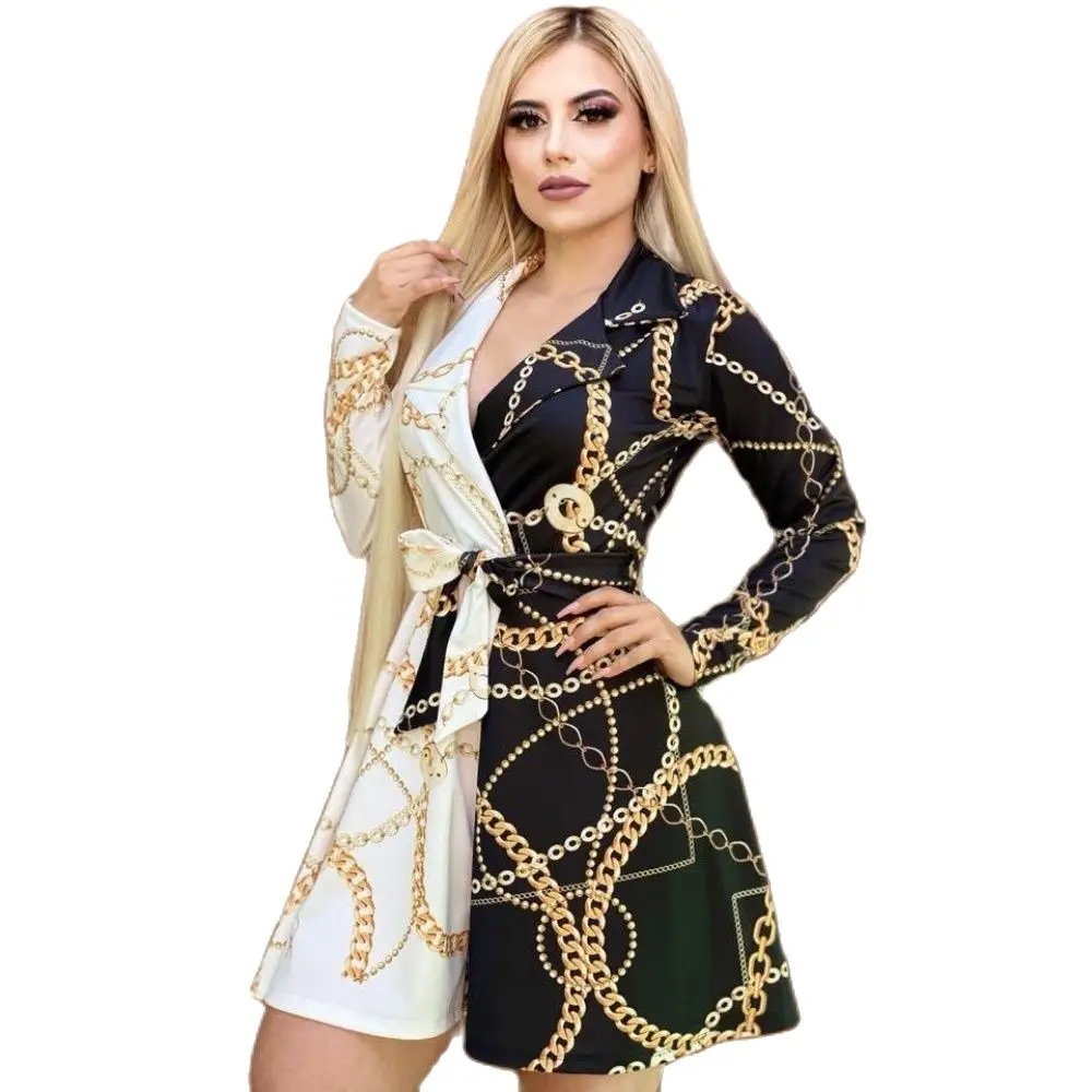 

Женское платье-блейзер до колена, с длинным рукавом