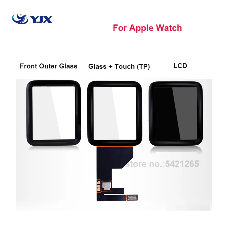 

TP 38mm 42mm 40mm 44mm Touch Screen Digitizer For Apple Watch Series S1 S2 S3 S4 S5 LCD Front Glass Sensor Outer Panel With Flex