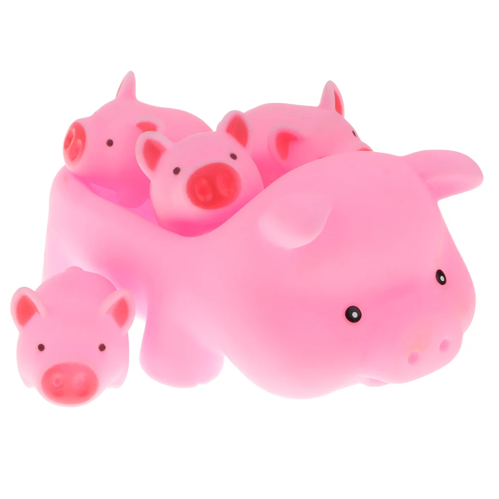 5 шт. резиновый писк 1 мама Свинья и 4 детские купальные Игрушки для малышей