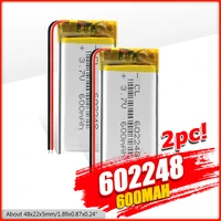 ycdc 3 7v 602248 600mah li po rechargeable batteries for gps pda camera psp toys remote lithium polymer battery replacement