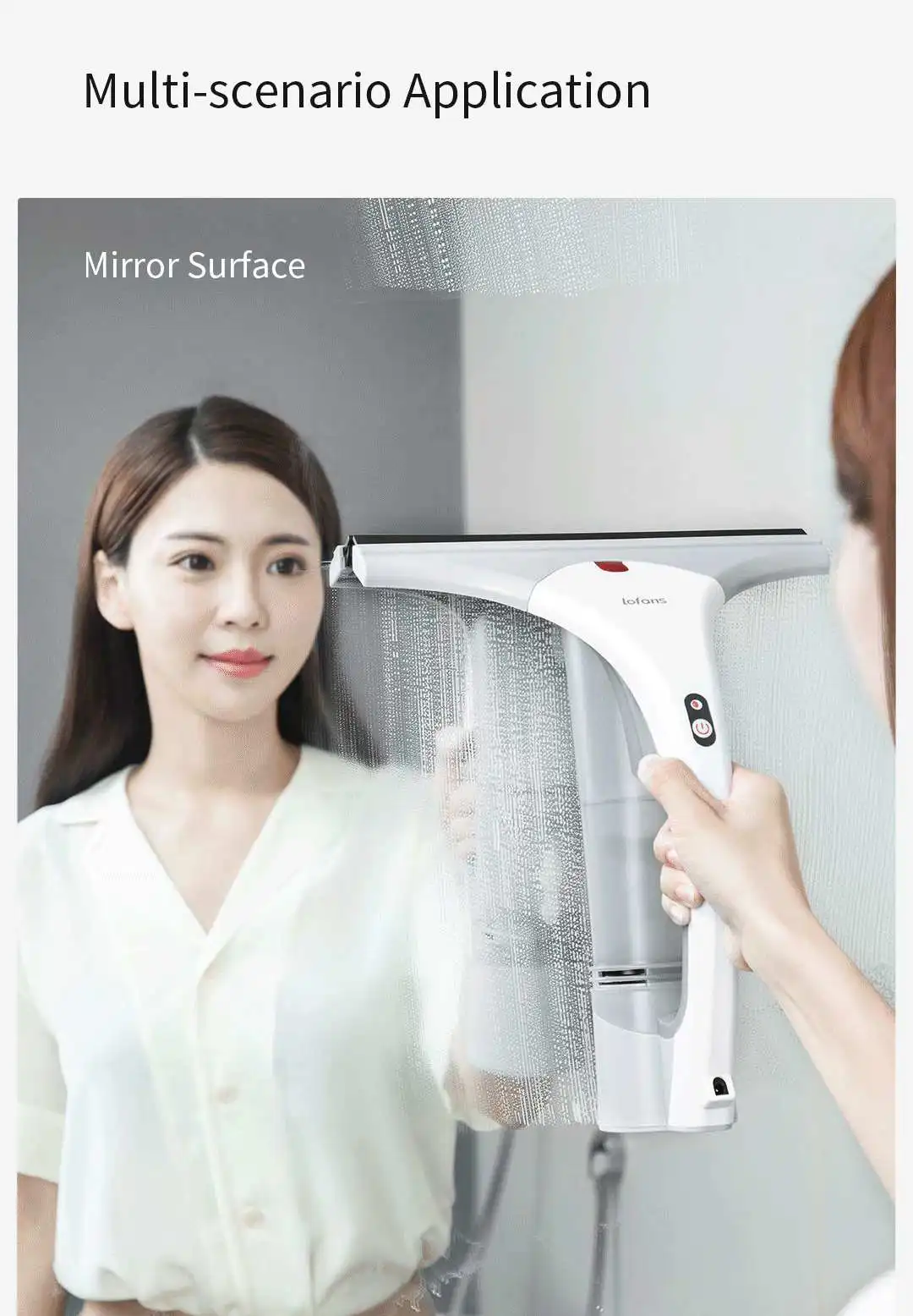 YOUPIN Lofans QX-408 Wireless Electric Window Cleaners Multifunction 1500pa 120ml Water Tank Hand-held Glass Vacuum Cleaner