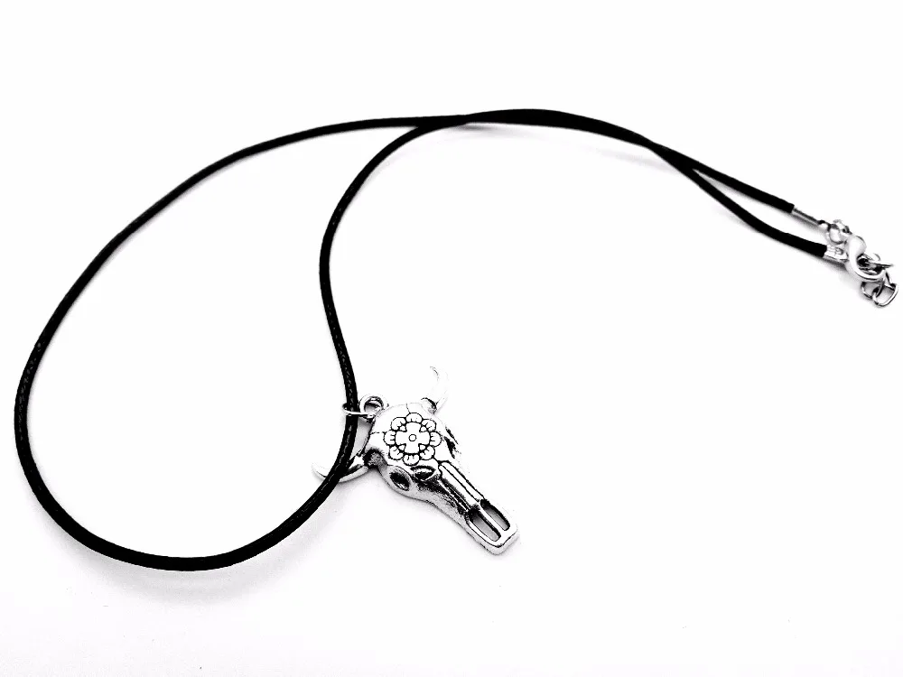 Викинги скелет череп голова руля ожерелье очарование кулон животное Телец