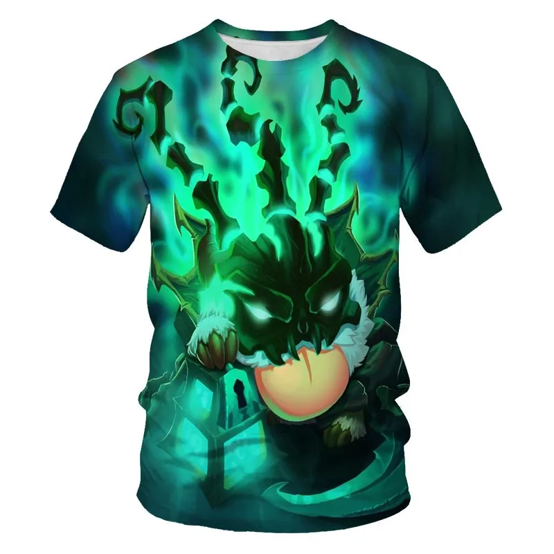 

New 3D printing game warrior character O-neck T-shirt summer comfortable and casual all-match short-sleeved top XXS-6XL