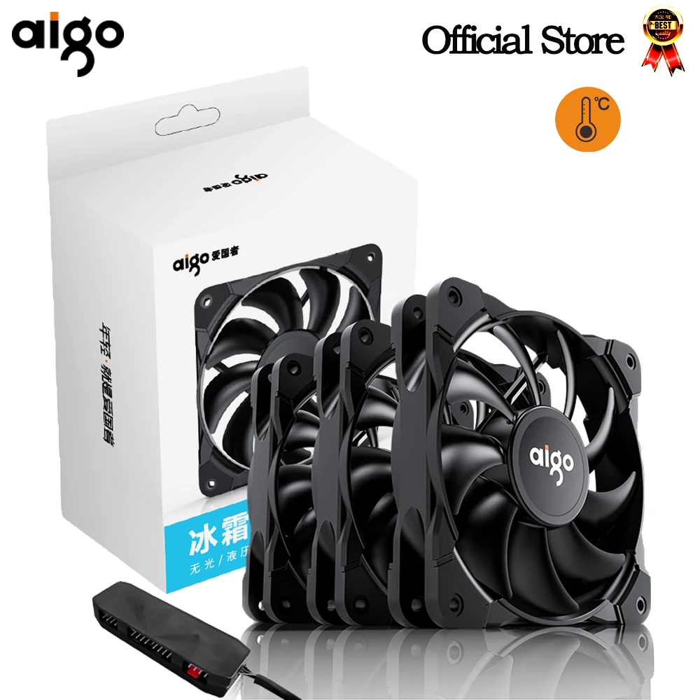 

Aigo pc computer case fan PWM 4 Pin 120mm Silent 12CM Fan CPU cooler cooling fan Water cooling radiator Fan 12V Adjust Fan Speed