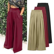 Celmia-pantalones de pierna ancha para mujer...