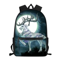 haoyun childrens canvas backpack fantasy moon deer prints pattern students book bags womens multi functional travel backpacks