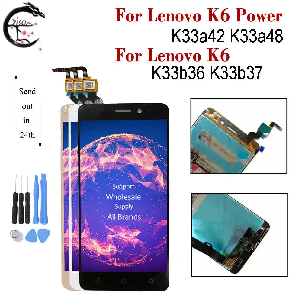 ЖК-дисплей для lenovo K6 power K33a42 K33a48 полный экран с сенсорным сенсором дигитайзер сборка для lenovo K6 k33b36 k33b37 ЖК-дисплей