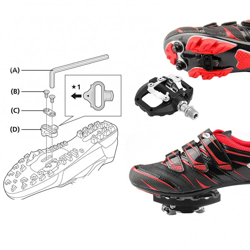 Педали велосипедные самоблокирующиеся без зажима из алюминиевого сплава с