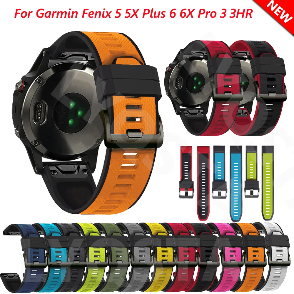 

Ремешок для часов Garmin Fenix6 6X Pro 5 5X Plus 3HR 935, силиконовый, 22 мм