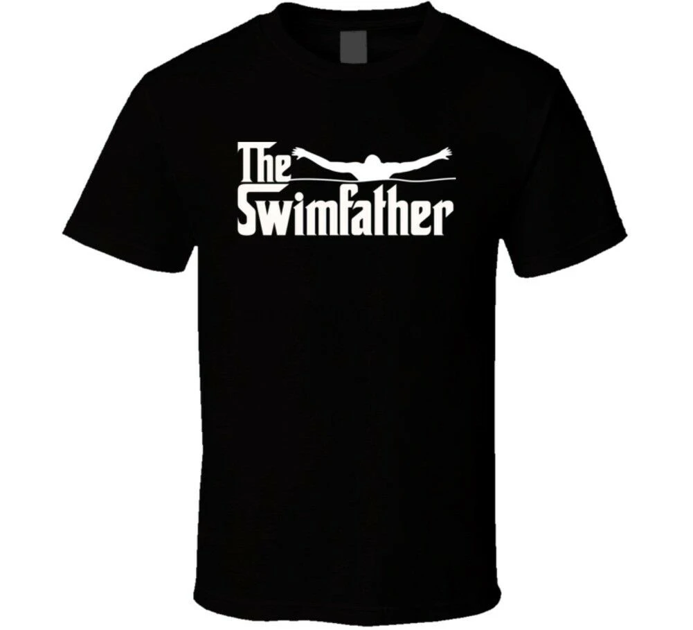 Забавная Спортивная пародия с надписью The Swimfather Godfather|Мужские футболки| |