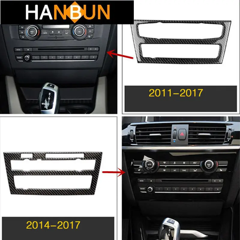 

Carbon Fiber Central Console Air Conditioner CD Panel Frame Decoration Cover Trim For BMW X3 F25 X4 F26 2011-17