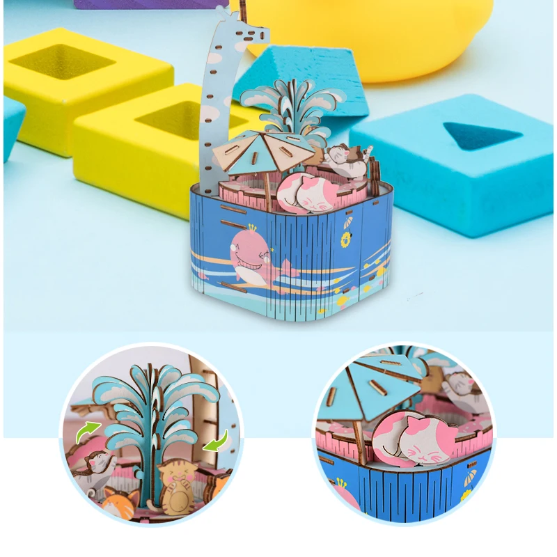 CUTEBEE Diy музыкальная шкатулка Кукольный дом Миниатюрный домик с деревянная мебель