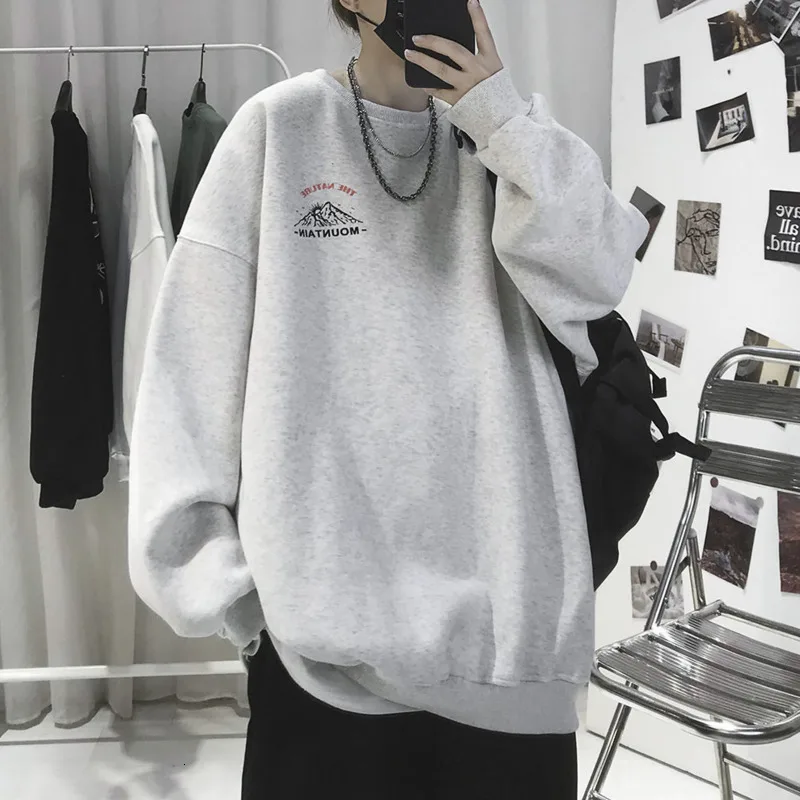 Свитшот Hybskr мужской с графическим принтом снега и гор уличная одежда оверсайз