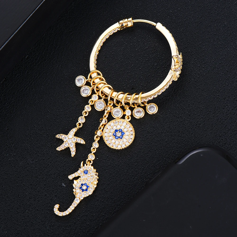 GODKI 1 шт. Подвески морские звезды Подвесные серьги для женщин Висячие Роскошные