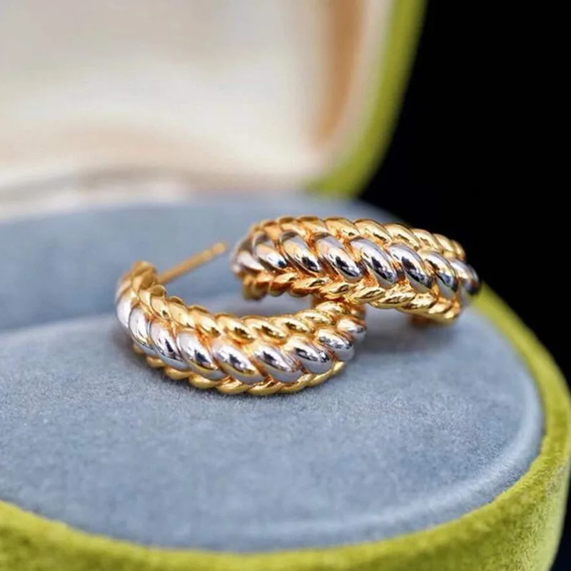 Женские серьги-кольца в стиле панк хип-хоп Винтажные серьги золотого и