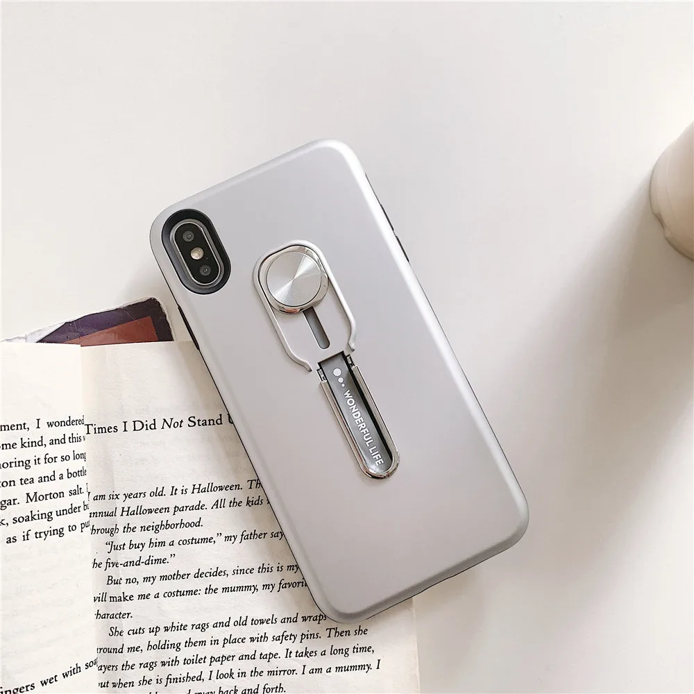 Серебристый Роскошный чехол для телефона с магнитным кольцом для iphone 11 pro max Xs max XR X 8 7 6s Plus силиконовый автомобильный держатель с кольцом на палец - Цвет: Серебристый