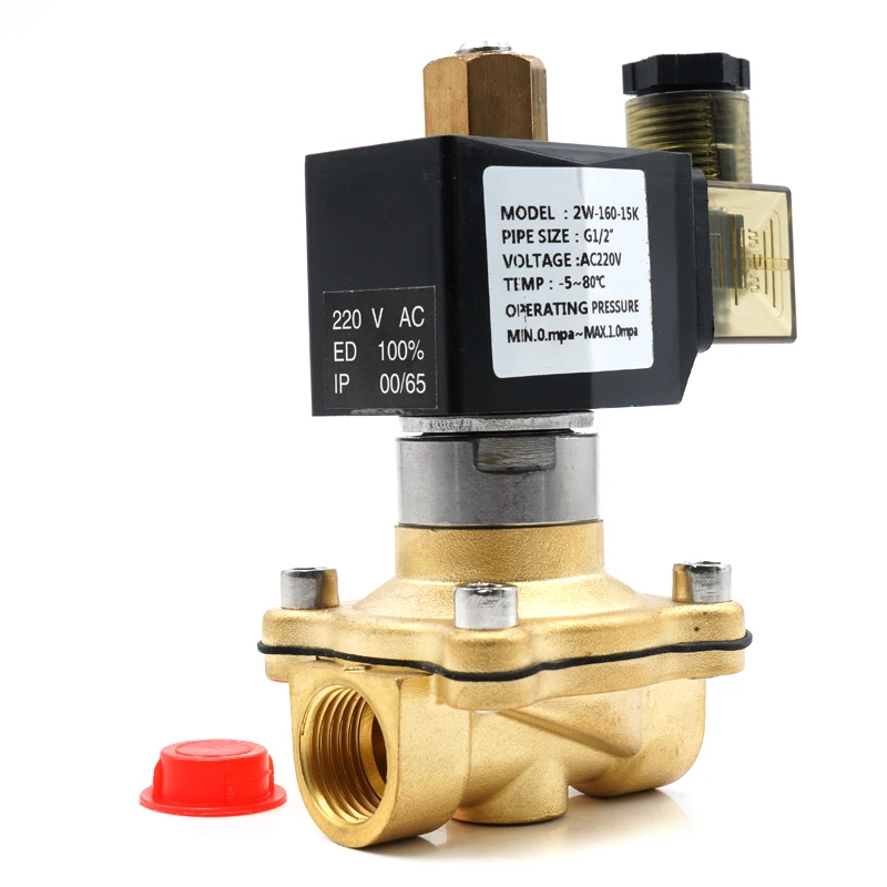 Соленоидный клапан латунный нормально открытый IP65 высокотемпературный