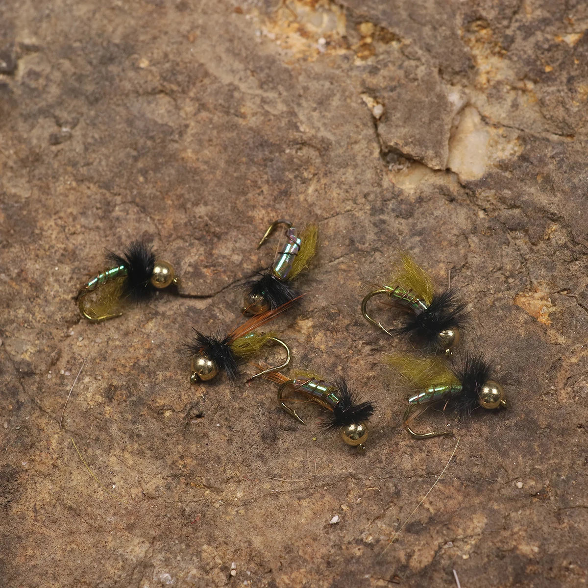 Голографическая латунная бусина Wifreo 10 шт. № 12 Нимфа Caddis Pupae мигающая тыловая