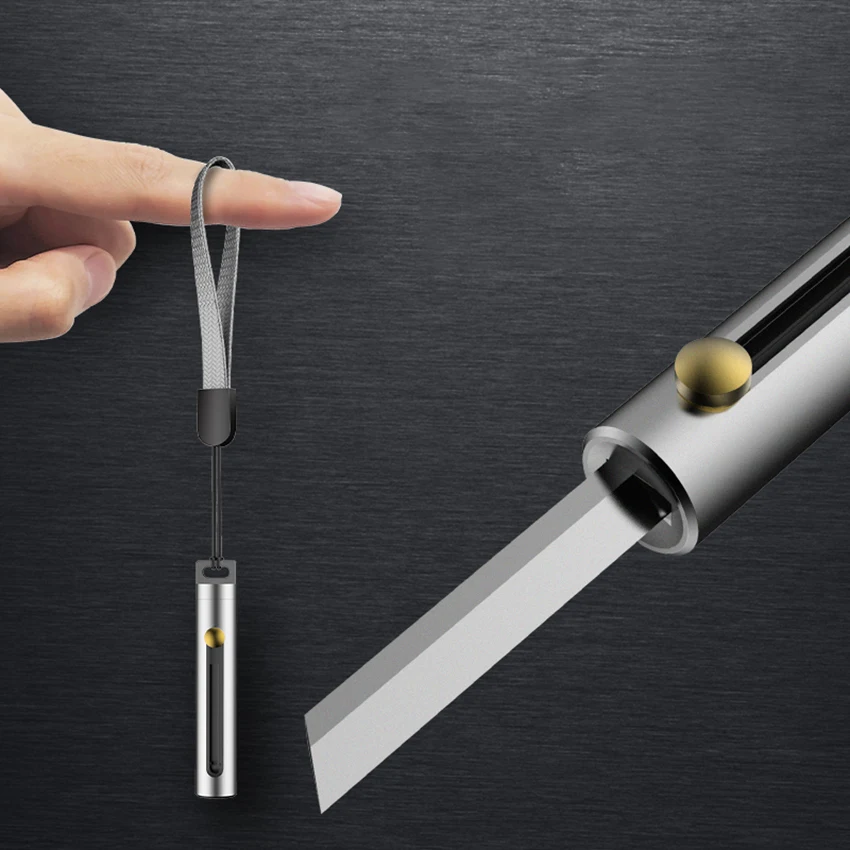 Карманный мини нож со шнурком и коробкой выдвижной для улицы лезвие 3CR13 чехол из