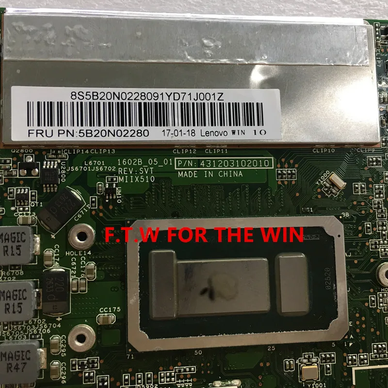Günstig 5B20M28826 MB FÜR Para Lenovo Laptop Motherboard Miix 510-12IKB Tablet CPU 3N80U1 I3-6100WIN 4G 1601B-04-01 100% Probado