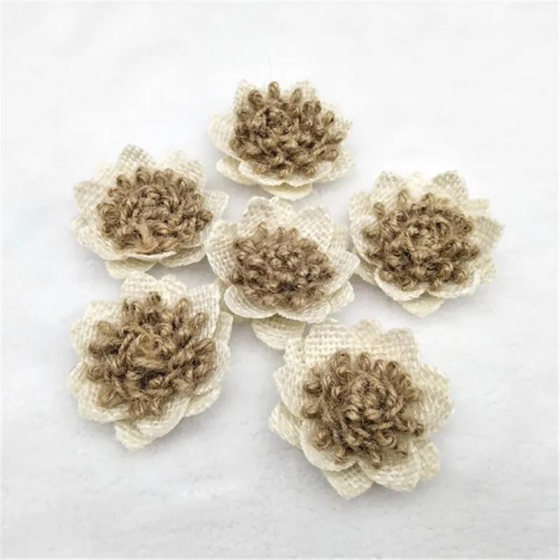 5 шт. свадебное украшение веревка из мешковины цветок ручной работы для