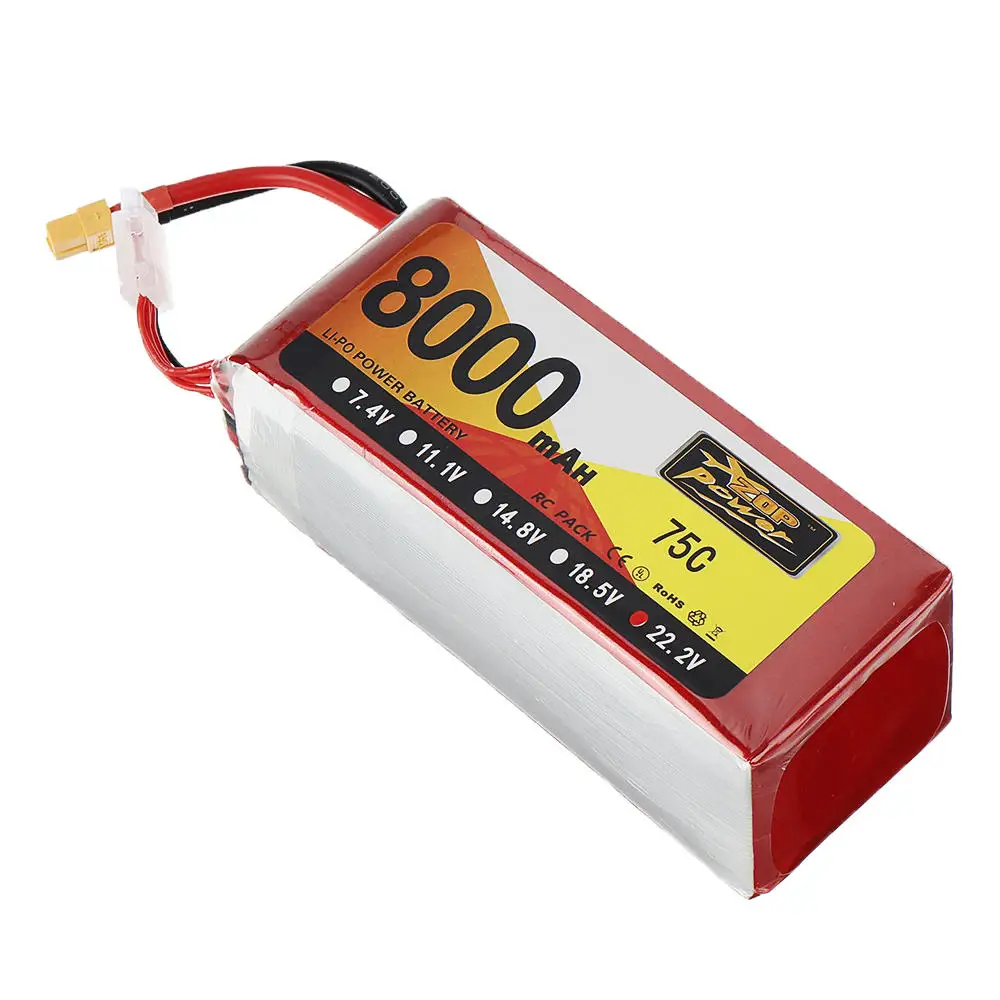 Аккумулятор ZOP Power 22 2 в 8000 мАч 75C 6S Разъем XT60 для радиоуправляемой модели