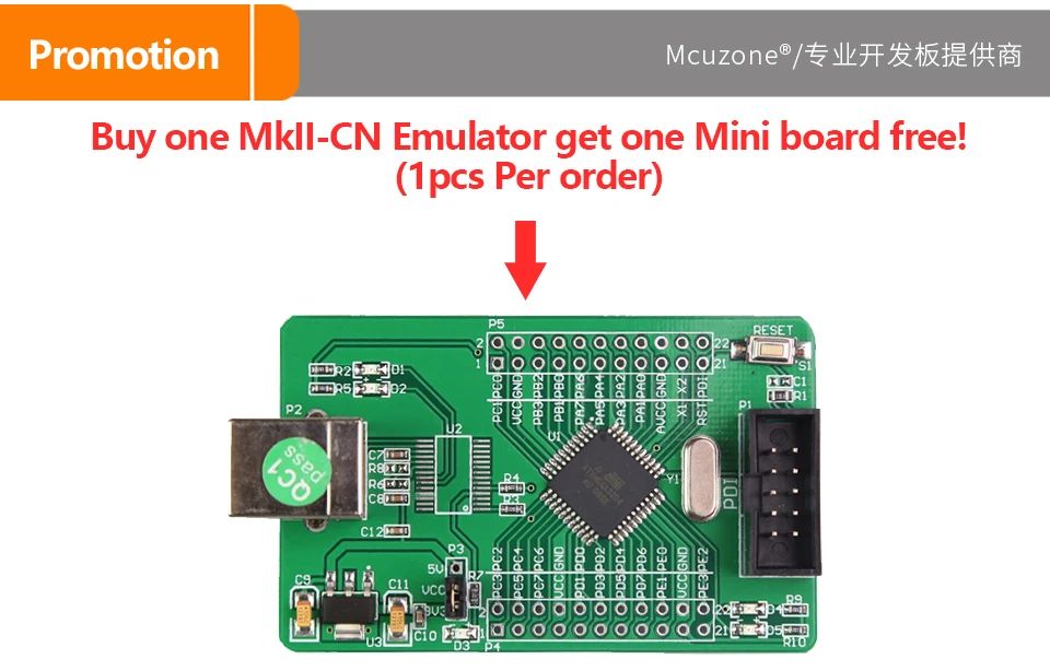 USB AVR JTAGICE MKII-CN эмулятор PDI JTAG ISP Debugwire бесплатно atxmega32d4 мини-плата
