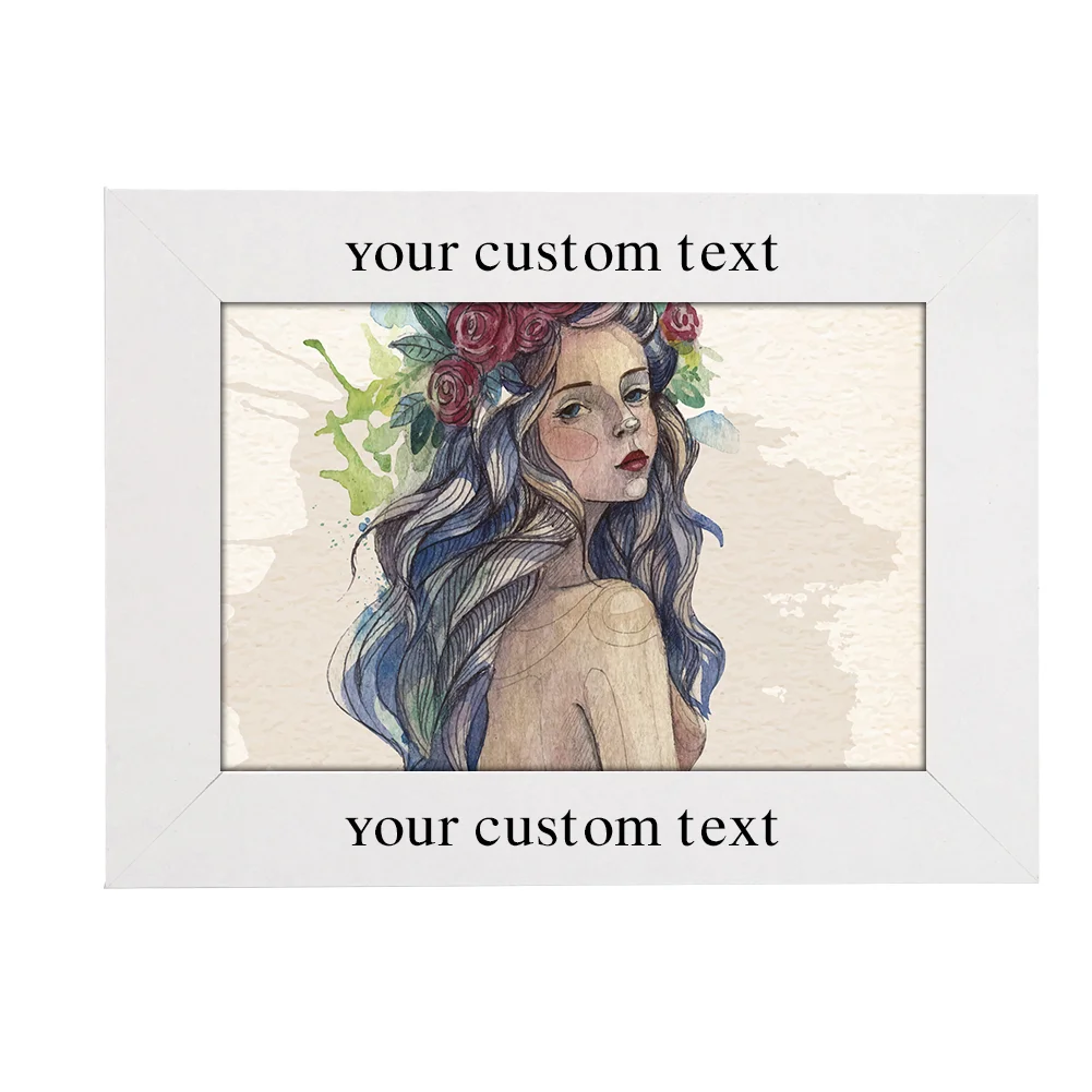 

Small Fresh Pattern Photo Frame Practical Wooden Picture Frame Stand Multi-Size Bedroom Living Room Desktop Decoration