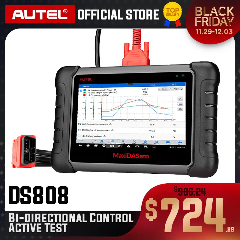 Autel Maxidas DS808 OBD2 сканер автомобильный OBDII диагностический инструмент тестер OBD инжектор кодирования ключ кодирования код считыватель PK MS906
