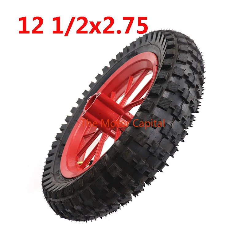

12 1/2X2,75 шина с алюминиевой Ступицей Колеса для 12,5 дюймов 49CC внедорожник MX350 MX400 шина для скутера красное колесо