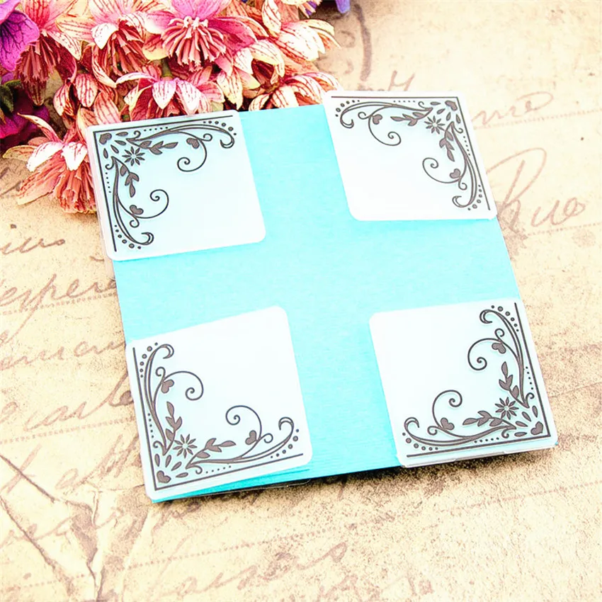 5x5 см пасхальное лозы папки для тиснения Пластик bump Скрапбукинг DIY шаблон Fondant
