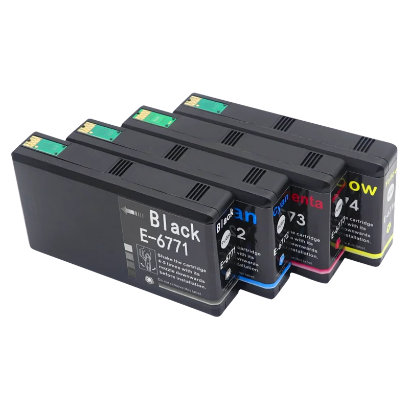 4 шт. совместимый картридж с чернилами T6771 T6772 T6773 T6774 для Epson рабочей силы Pro WP 4011 4091