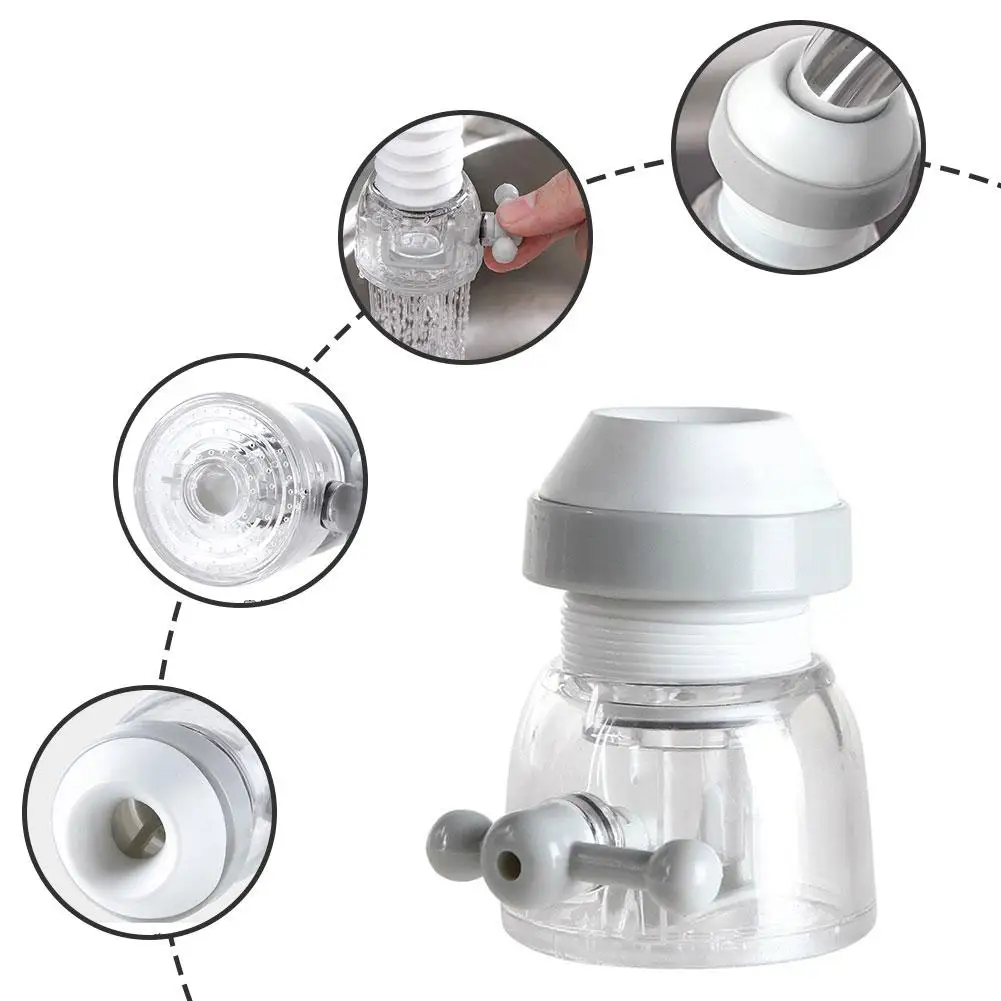 360 Degree Rotatable Nozzle Faucet Filter Nozzle Kitchen Faucet Splash 3 Mode Nozzle Faucet Filter Extended Water Saving Device