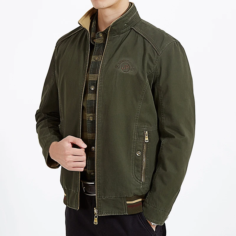 

Autumn Winter Jacket Men Double-sided Military Coats Pure Cotton Windbreaker Men's Jacket Jaqueta Masculina Plus Size M-4XL