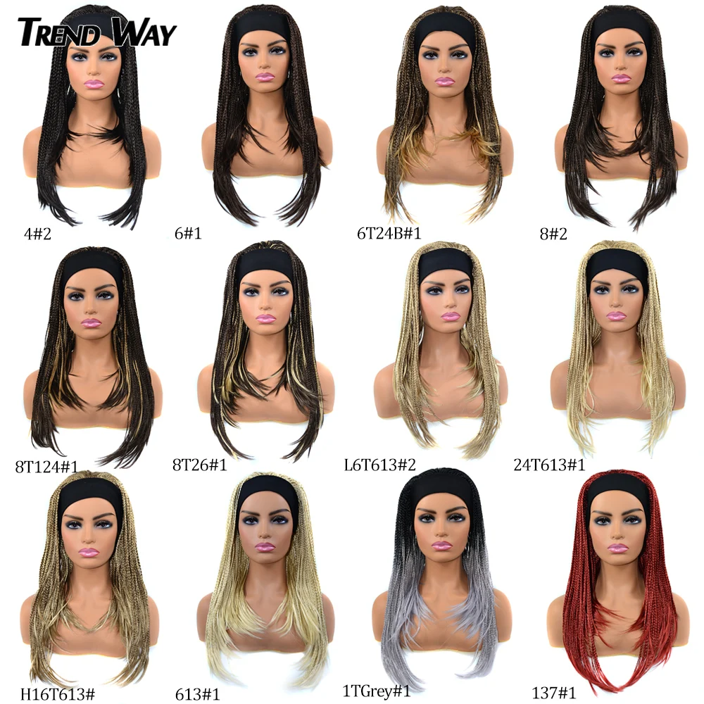 Косички с головной повязкой синтетические парики 18 дюймов плетение крючком